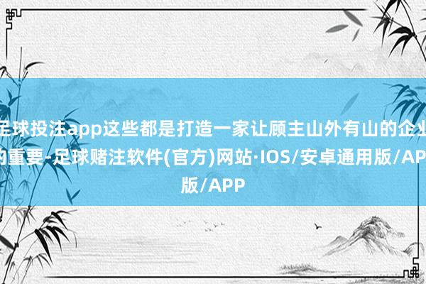 足球投注app这些都是打造一家让顾主山外有山的企业的重要-足球赌注软件(官方)网站·IOS/安卓通用版/APP