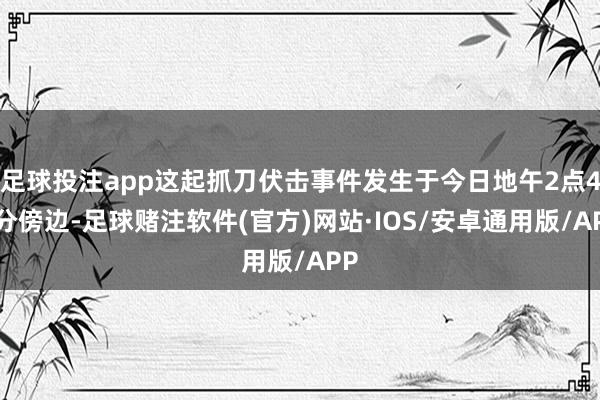 足球投注app这起抓刀伏击事件发生于今日地午2点45分傍边-足球赌注软件(官方)网站·IOS/安卓通用版/APP