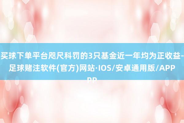买球下单平台咫尺科罚的3只基金近一年均为正收益-足球赌注软件(官方)网站·IOS/安卓通用版/APP