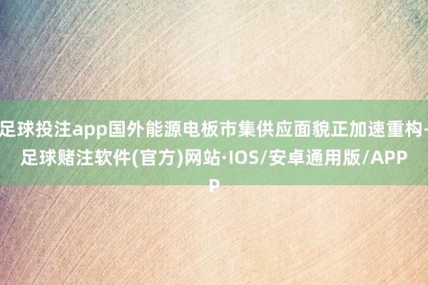 足球投注app国外能源电板市集供应面貌正加速重构-足球赌注软件(官方)网站·IOS/安卓通用版/APP