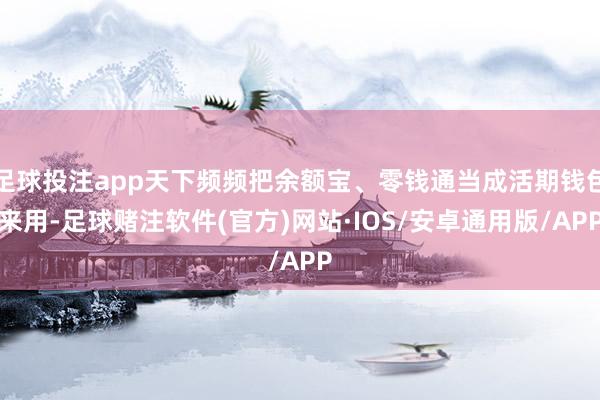足球投注app天下频频把余额宝、零钱通当成活期钱包来用-足球赌注软件(官方)网站·IOS/安卓通用版/APP