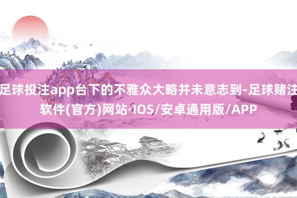 足球投注app台下的不雅众大略并未意志到-足球赌注软件(官方)网站·IOS/安卓通用版/APP