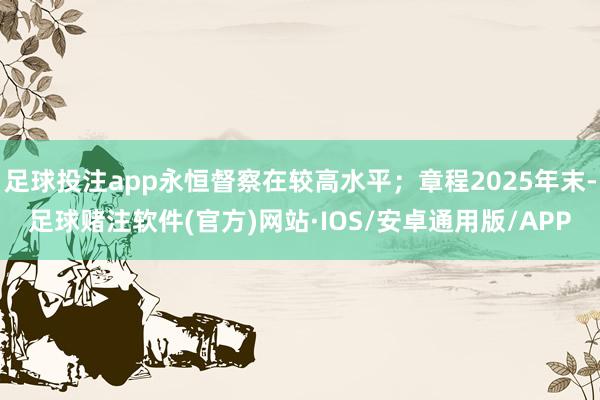 足球投注app永恒督察在较高水平；章程2025年末-足球赌注软件(官方)网站·IOS/安卓通用版/APP