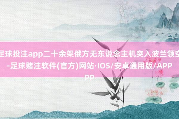 足球投注app二十余架俄方无东说念主机突入波兰领空-足球赌注软件(官方)网站·IOS/安卓通用版/APP